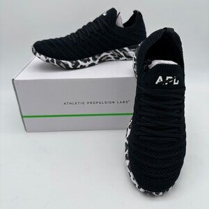 APL Women's TechLoom Wave‎ Slip On Runner Sneaker, Size 9, Black/White/Leopard